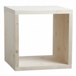 Raw wood cube shelf