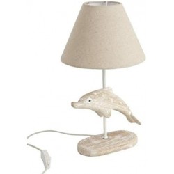 Lampe de chevet en bois dauphin déco marin