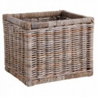 Kosz przechowywania w szarym słupie