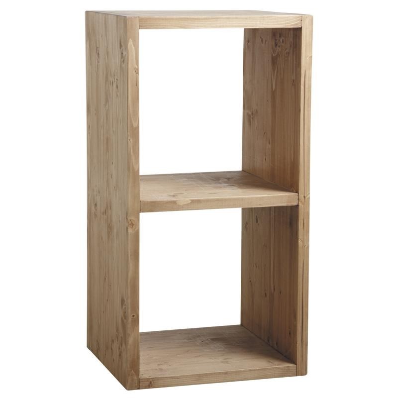 Scaffale 2 cubi in legno cerato miele - Boisnature'l