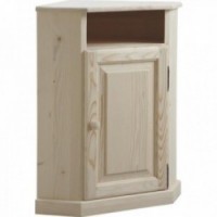 Meuble d'angle 1 porte bois épicéa massif - Petit buffet d'angle en bois brut