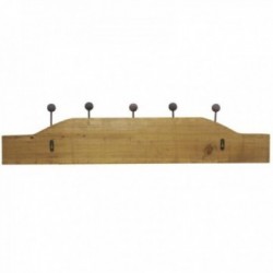 Coat rack in wood and metal with 5 hooks