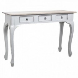 Gray Wooden Console 3 Drawers – Modern solid wood input cabinet and chic storage for living room