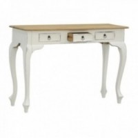 3-drawer console table in white wood