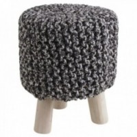 Taburete Puf Ronda de algodón de algodón de color de madera: Sofed Sentado Soft Soft Clear & Scandinavian Stechool Room