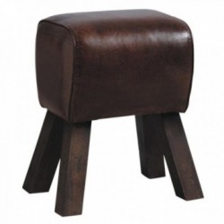 Low leather stool
