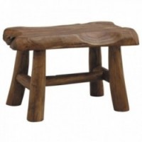 Tabouret rustique en bois de teck massif