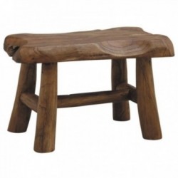 Tabouret rustique en bois de teck massif
