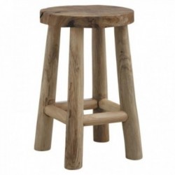 Round stool in teak wood