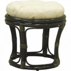 Algodão de almofada de assento preto de rattan de banqueta redonda: tecido redondo do assento do punho 100% algodão e assento la
