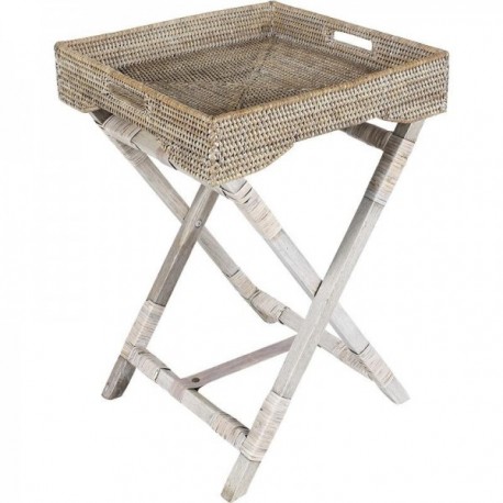 Opvouwbare dessertplaat op witte rotan voeten en hout | Kooktafel, bed & tuin