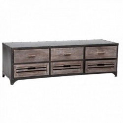 Puutelevisiokaappi ja teollisuusmetalli