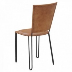 Goat leather and metal chair