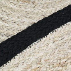 Round jute living room rug with black edges Ø 120 cm