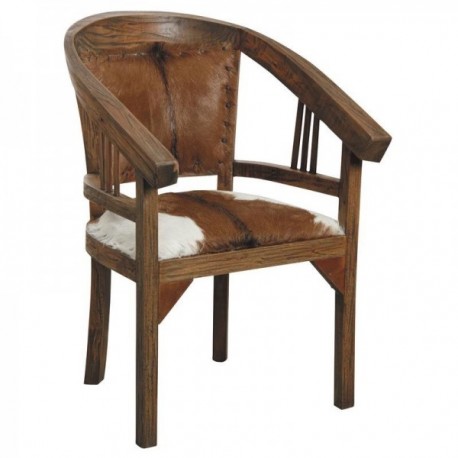 Armchair in mahogany wood and goatskin