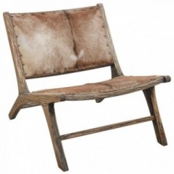 Armchair in wood and goatskin