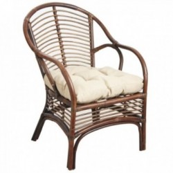 Brown rattan armchair with...