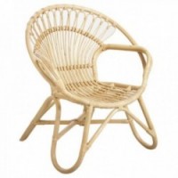 Okrągły fotel w naturalnym rattanie