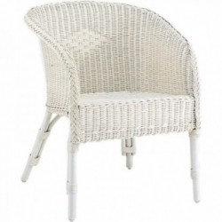 Armchair in white lacquered...
