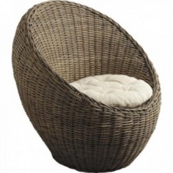 Ball armchair in gray poelet