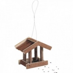 Hanging wooden bird feeder