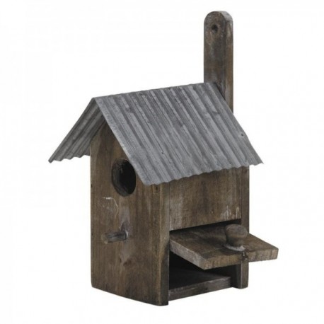 Drewniany ptak birdhouse i cynk