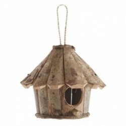 Round wooden birdhouse