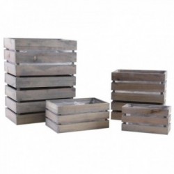 Aged wood planters with...