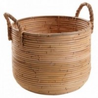 Round poelet flowerpots with two rope handles