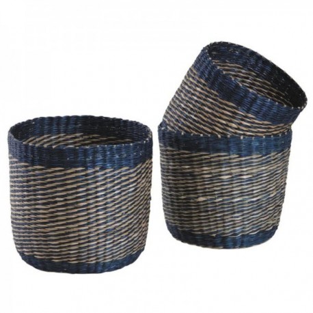 Okrągła pamięć podręczna garnków z niebieskim przyciemnianym