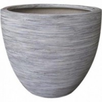 Okrągła doniczkowa okładka na białym Patynowany Rattan