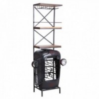 Tractor grille bar cabinet in black metal