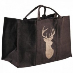 Brun plastificeret jute bjælkepose med hjorte