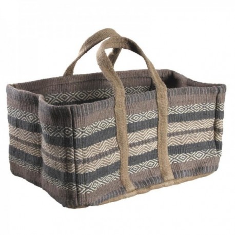 Saco de log retangular colorido natural juta colorida: cesta de madeira robusta e design de lareira Cabas Cabas