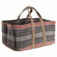 Sac Transport Bûches en Jute Coloré 100% Naturel : Panier Bois Cheminée Résistant & Cabas Transport Poêle à Bois