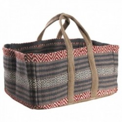 Sac Transport Bûches en Jute Coloré 100% Naturel : Panier Bois Cheminée Résistant & Cabas Transport Poêle à Bois
