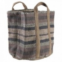 Kolorowy kosz juty z uchwytami