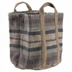 Kolorowy kosz juty z uchwytami