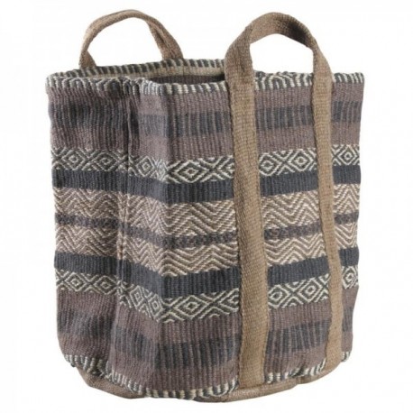 Kolorowy kosz juty z uchwytami