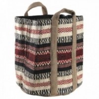 Colorful jute basket with handles