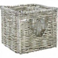 Szary i szklany wiklinowy fotofor