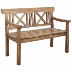 Natural wooden garden bench
