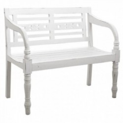 Valkoinen puupuutarha penkki