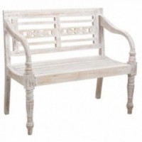 Banco de madera de madera blanco de madera