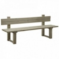 Garden bench with wooden backrest