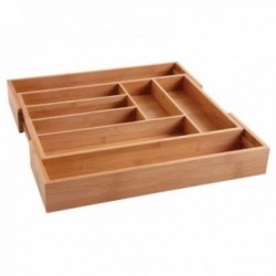 Laajennettava bambu istuimen varastointi 6 - 8 lokeroa Modulaarinen laatikon järjestäjä keittiölle