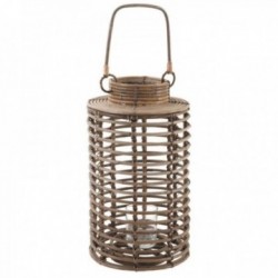 Round lantern in gray pot