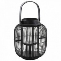 Musta puinen lyhty ja metalli