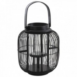 Musta puinen lyhty ja metalli