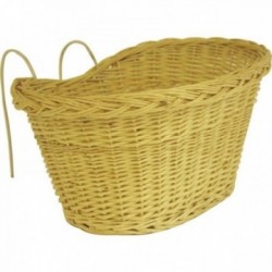 Natural wicker bike basket
